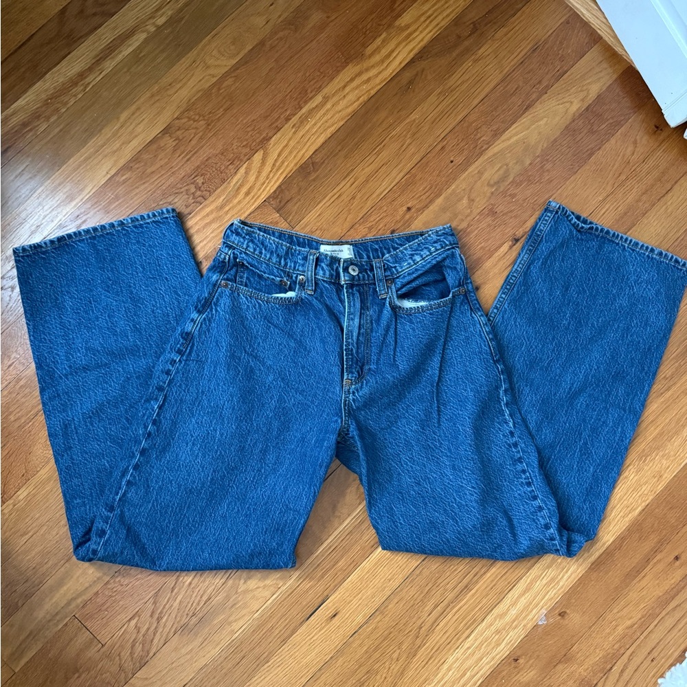 Abercrombie & Fitch Dark Blue Wide Leg Jeans